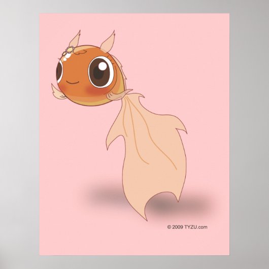 Cute Goldfish Funny Anime Cartoon Character Poster (Voorkant)