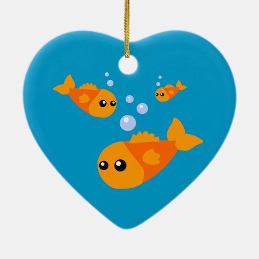 Cute Goldfish Keramisch Ornament (Achterkant)