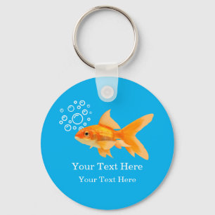 Cute Goldfish Message Button Sleutelhanger