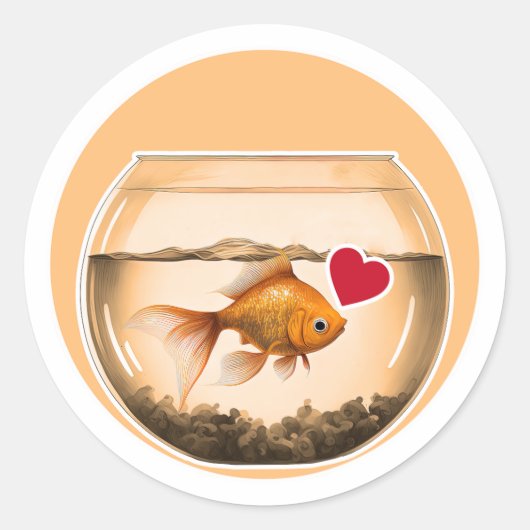 Cute Goldfish Ronde Sticker (Voorkant)