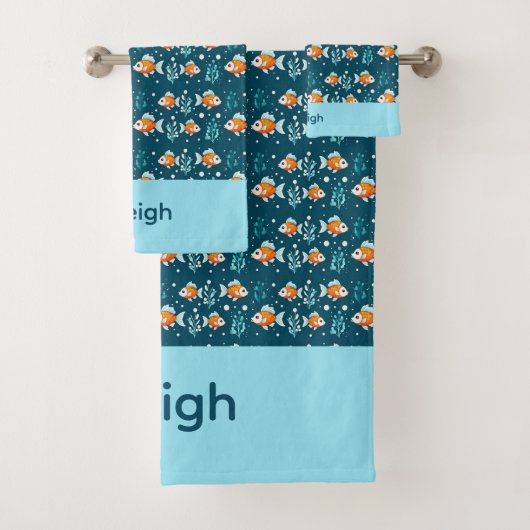 Cute Goldfish Towel Bad Handdoek (Insitu)