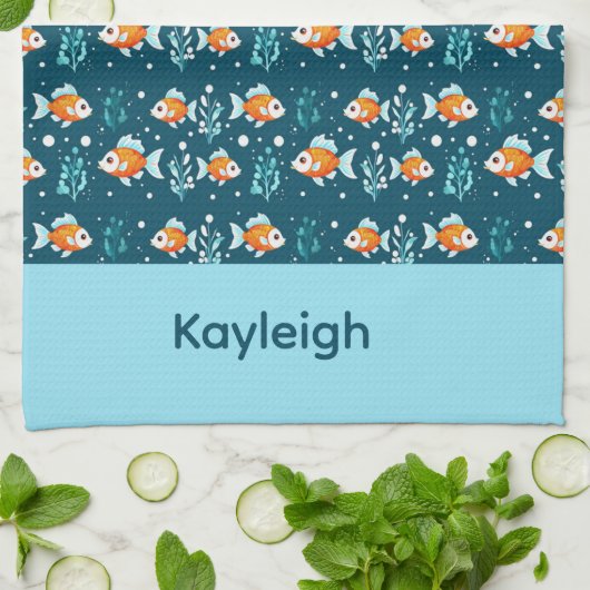 Cute Goldfish Towel Theedoek (Gevouwen)