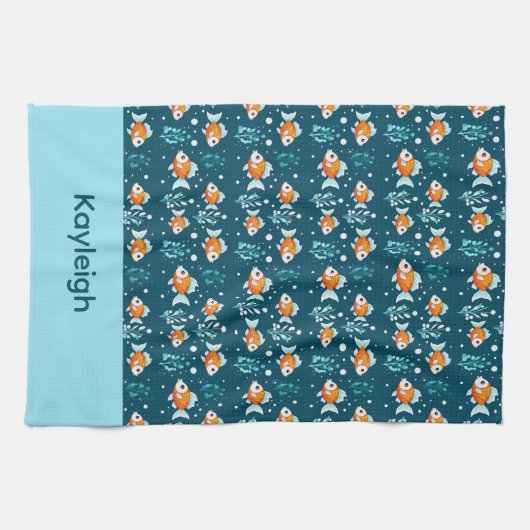 Cute Goldfish Towel Theedoek (Horizontaal)