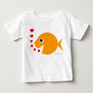 Cute Goldfish Valentijn Cartoon Shirt for Baby