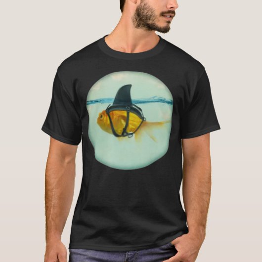 Cute Goldfish with a Shark Fin Fashion  T-shirt (Voorkant)