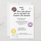 Cute Goldodenle Dog Birthday Party Invitation Kaart (Achterkant)