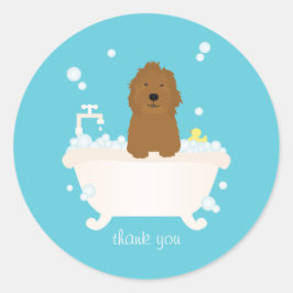 Cute Goldoedle Bubble Bath Ronde Sticker