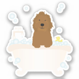 Cute Goldoedle Bubble Bath Sticker