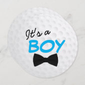 Cute Golf Ball Bow Stropdas Baby Boy Shower Kaart (Voorkant / Achterkant)