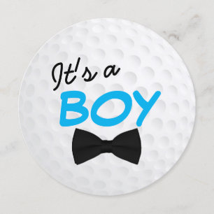 Cute Golf Ball Bow Stropdas Baby Boy Shower Kaart