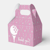 Cute Golf Ball Dank je roze Bedankdoosjes (Voorkant Zijde)