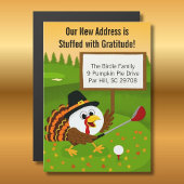 Cute Golf Ball Thanksgiving Moving Announcement
