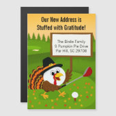 Cute Golf Ball Thanksgiving Moving Announcement (Voorkant / Achterkant)