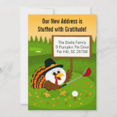 Cute Golf Ball Thanksgiving Moving Announcement Aankondiging (Voorkant)