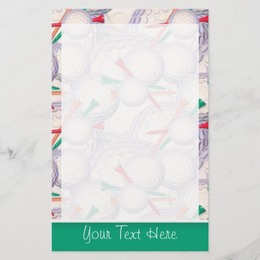 Cute Golf Balls & T - shirts Pattern Briefpapier (Voorkant)
