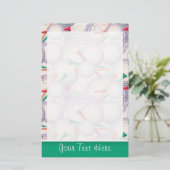 Cute Golf Balls & T - shirts Pattern Briefpapier (Staand voorkant)