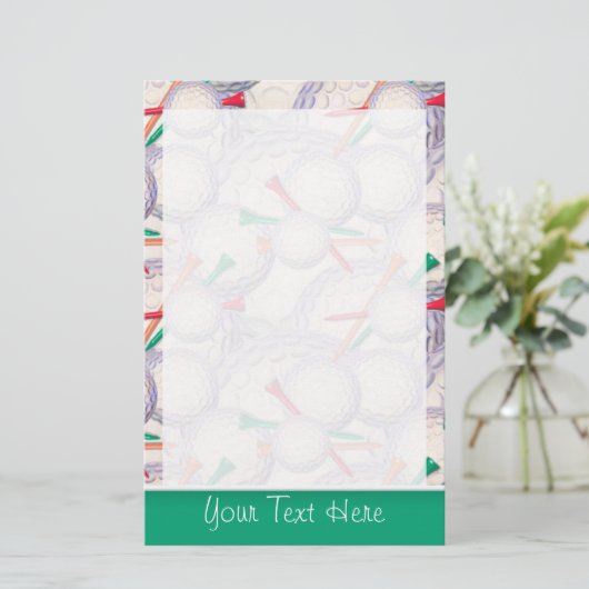 Cute Golf Balls & T - shirts Pattern Briefpapier (Staand voorkant)