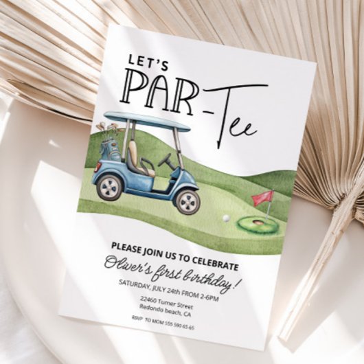 Cute Golf Birthday, any age, Let's par-tee Kaart