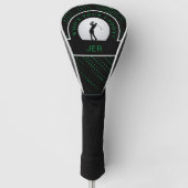 Cute Golf Caddy Quote Custom Monogram Black Green Golfheadcover (Voorkant)