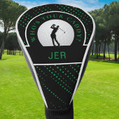 Cute Golf Caddy Quote Custom Monogram Black Green Golfheadcover