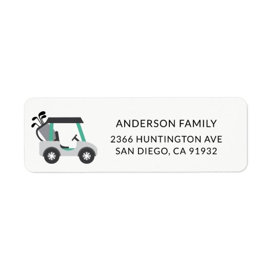 Cute Golf Cart Address Label (Voorkant)