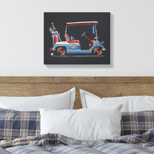 Cute Golf Cart Canvas Afdruk (Insitu (Slaapkamer))