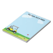 Cute Golf Cart, gepersonaliseerd Notitieblok (Linkerzijde)