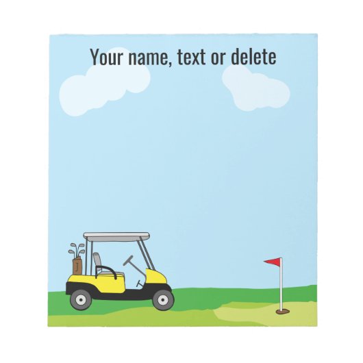 Cute Golf Cart, gepersonaliseerd Notitieblok (Voorkant)