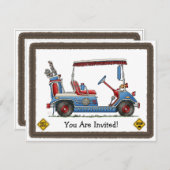 Cute Golf Cart Kaart (Voorkant / Achterkant)