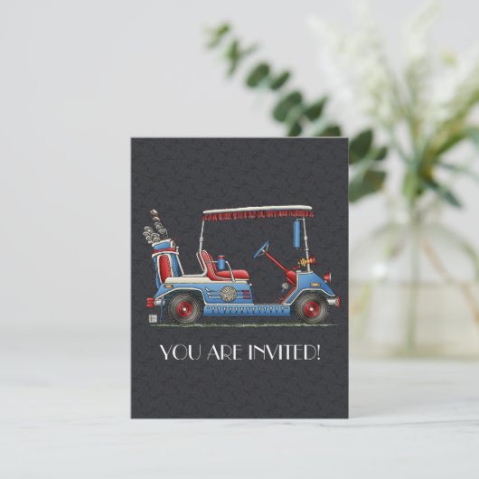 Cute Golf Cart Kaart (Staand voorkant)