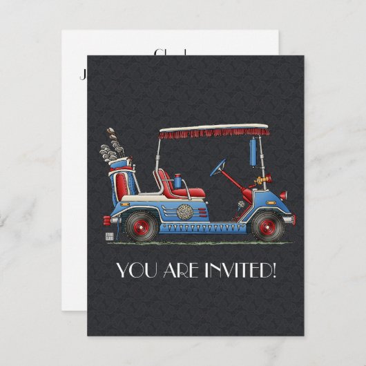 Cute Golf Cart Kaart (Voorkant / Achterkant)