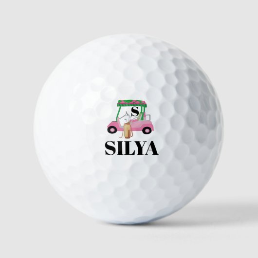 Cute Golf Cart – Minimal Summer Golf Balls Golfballen (Voorkant)