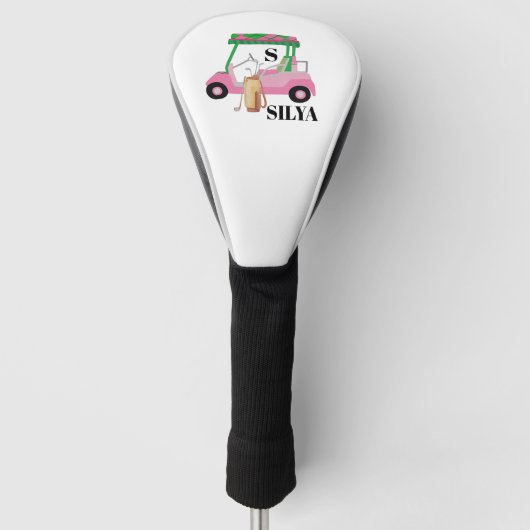 Cute Golf Cart – Minimal Summer Golfheadcover (Voorkant)