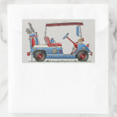 Cute Golf Cart Rechthoekige Sticker (Tas)