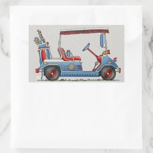 Cute Golf Cart Rechthoekige Sticker (Tas)