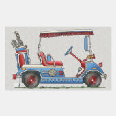 Cute Golf Cart Rechthoekige Sticker (Voorkant)