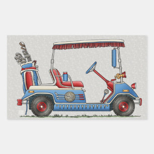 Cute Golf Cart Rechthoekige Sticker
