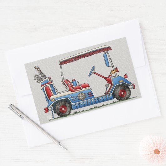 Cute Golf Cart Rechthoekige Sticker (Envelop)