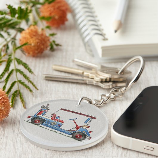 Cute Golf Cart Sleutelhanger (Voorkant Rechts)