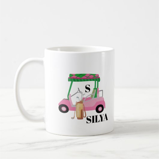 Cute Golf Cart T-Shirt – Minimal Summer Koffiemok (Links)