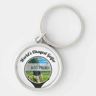 Cute Golf spelers foto van World's Okayest Golfer Sleutelhanger