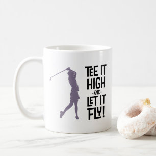 Cute Golf Tee Grappige Humor Sport Paars Zwart Koffiemok
