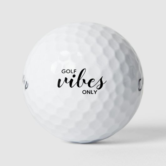 Cute Golf Vibes only Golfing Golfer Quote Black Golfballen (Voorkant)