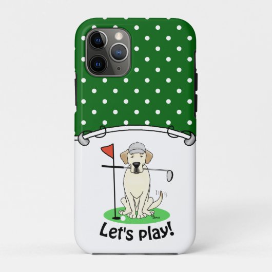 Cute Golf Yellow Labrador Retriever Dog Case-Mate iPhone Case (Achterkant)