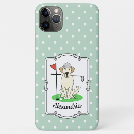 Cute Golf Yellow Labrador Retriever Dog Case-Mate iPhone Case (Achterkant)