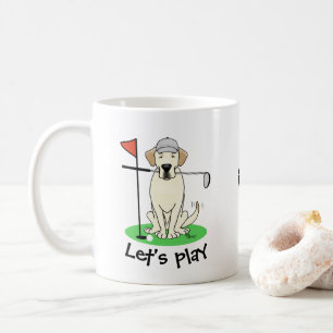 Cute Golf Yellow Labrador Retriever Dog Koffiemok