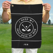 Cute Golfer Humor Golf Iron Sports Equipment Black Golfhanddoek