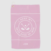 Cute Golfer Humor Golf Iron Sports Pro Girly Pink Golfhanddoek (Voorkant)