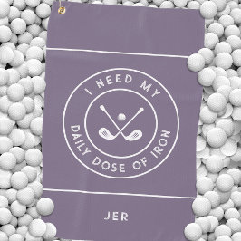 Cute Golfer Humor Golf Iron Sports Pro Paars Golfhanddoek