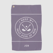 Cute Golfer Humor Golf Iron Sports Pro Paars Golfhanddoek (Voorkant)